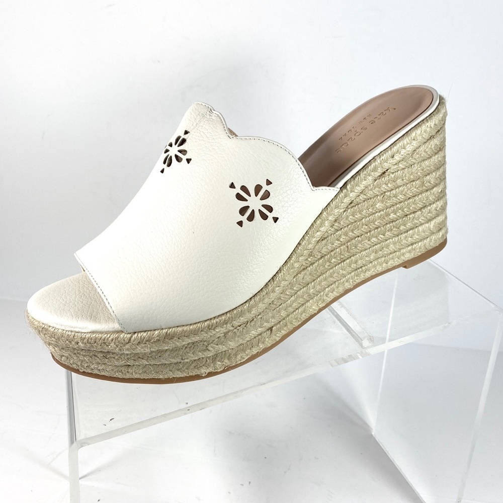 Kate‎ Spade Tia Wedge Espadrille Sandals White Sz 9